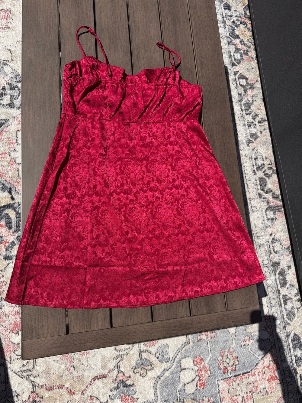 🌹 Princess Polly Red Rose Bustier Silk Slip Dress 🌹 - Picture 6 of 14